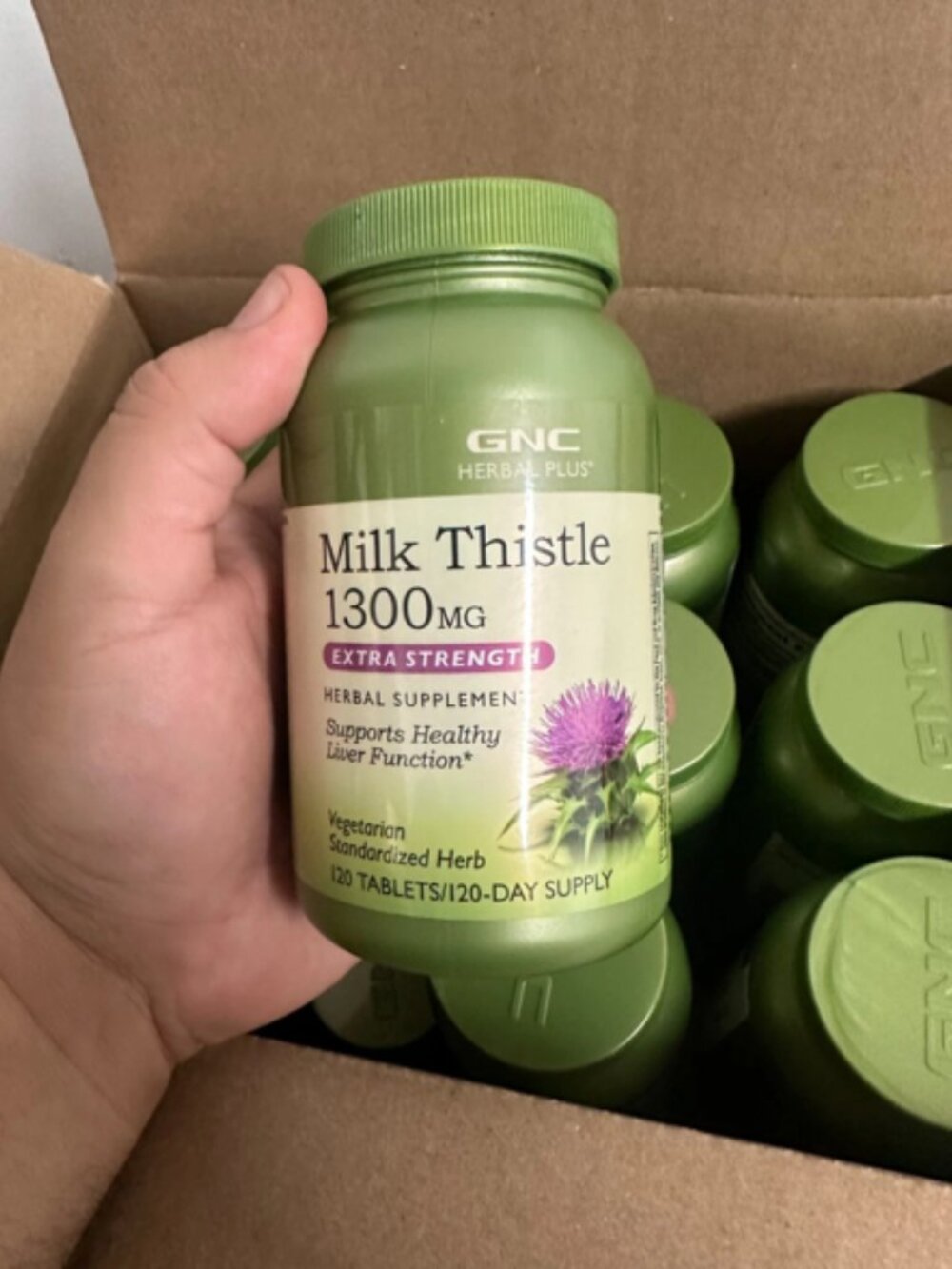 GNC Herbal Plus Milk Thistle 1300mg Extra Strength 120 TABLET Wholesale 24 unit